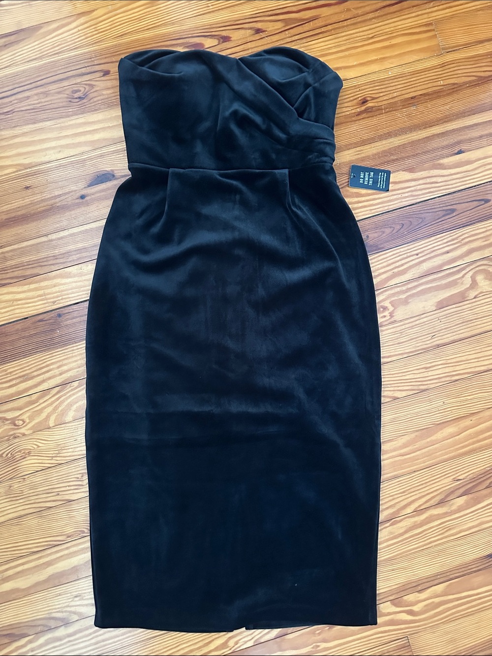 Express black velvet strapless sheath dress, velvet little black dress